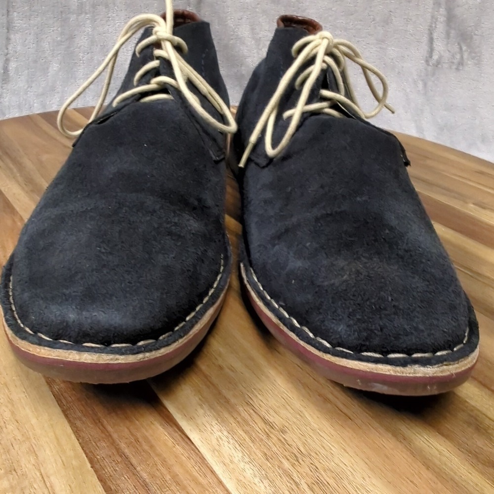 Kenneth Cole Reaction Navy Dark Blue Suede Leather Chukka Ankle Boots US Sz 12.5 - Picture 3 of 11